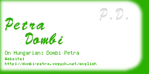 petra dombi business card